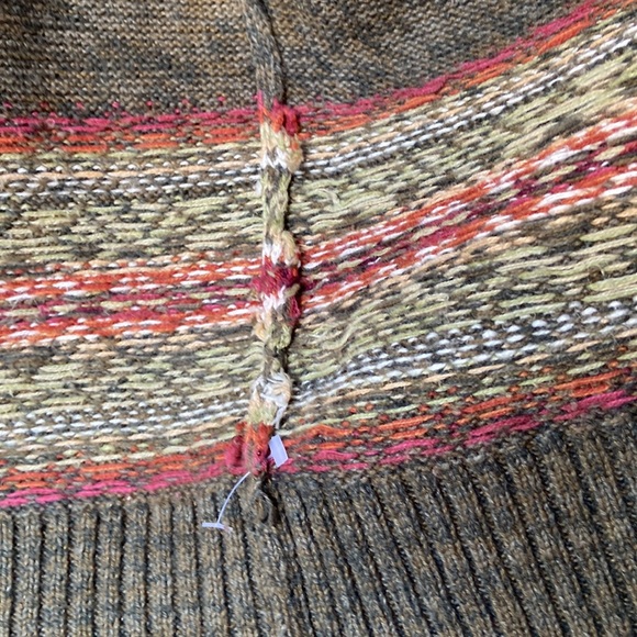 Vintage Tiara ramie cotton blend zip-per cardigan Fair Isle icelandic nordic M - Picture 9 of 11